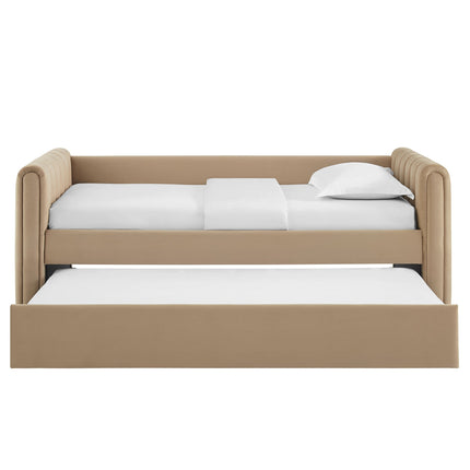 Modway MOD-7234 Veyla Channel Tufted Performance Velvet Twin Daybed With Trundle Modway