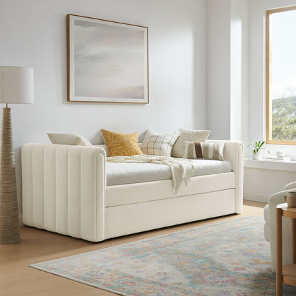 Modway MOD-7235 Veyla Channel Tufted Boucle Twin Daybed With Trundle Modway