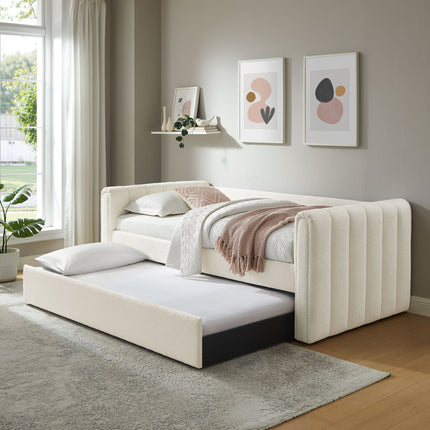 Modway MOD-7235 Veyla Channel Tufted Boucle Twin Daybed With Trundle Modway