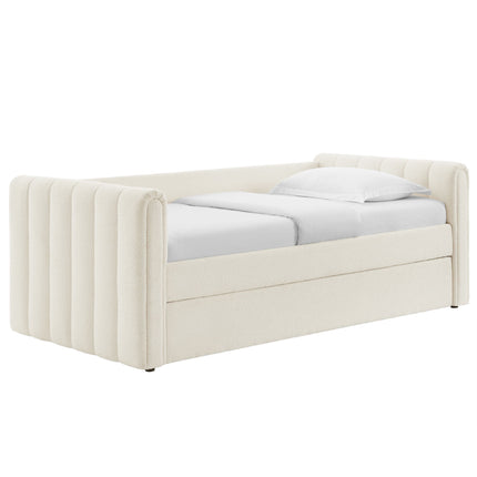 Modway MOD-7235 Veyla Channel Tufted Boucle Twin Daybed With Trundle Modway