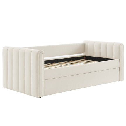 Modway MOD-7235 Veyla Channel Tufted Boucle Twin Daybed With Trundle Modway
