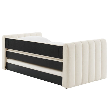 Modway MOD-7235 Veyla Channel Tufted Boucle Twin Daybed With Trundle Modway
