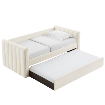 Modway MOD-7235 Veyla Channel Tufted Boucle Twin Daybed With Trundle Modway