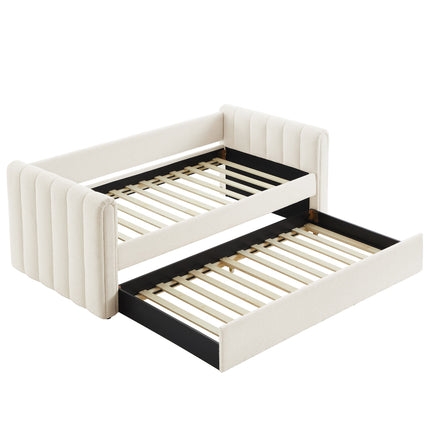 Modway MOD-7235 Veyla Channel Tufted Boucle Twin Daybed With Trundle Modway