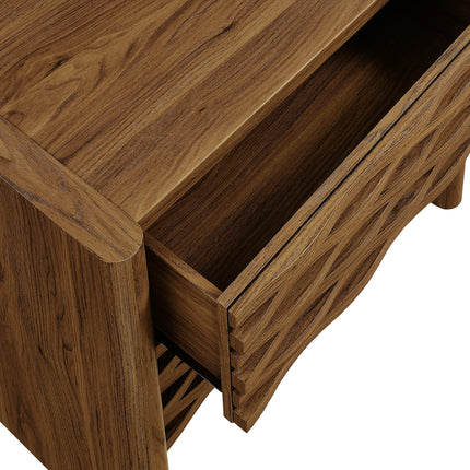 Modway Emric Wave Nightstand in Walnut MOD-7236-WAL Modway