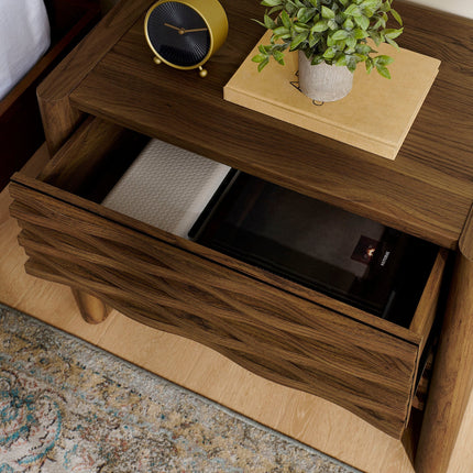 Modway Emric Wave Nightstand in Walnut MOD-7236-WAL Modway