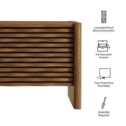 Modway Emric Wave Nightstand in Walnut MOD-7236-WAL Modway