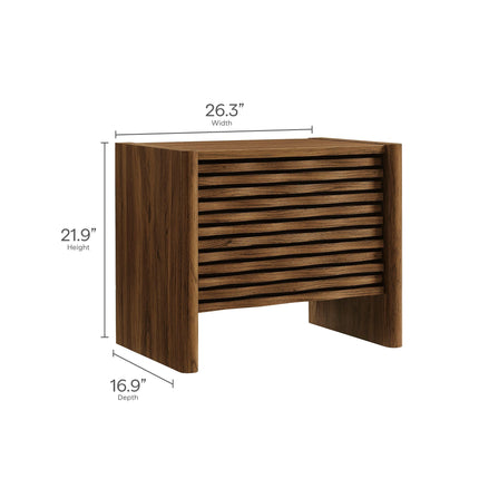 Modway Emric Wave Nightstand in Walnut MOD-7236-WAL Modway
