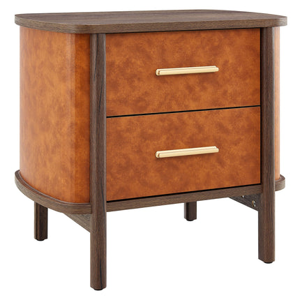 Modway MOD-7237 Coralie 2-Drawer Curved Vegan Leather Nightstand Modway