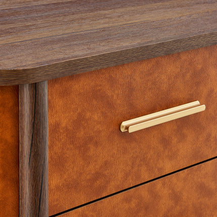 Modway MOD-7237 Coralie 2-Drawer Curved Vegan Leather Nightstand Modway