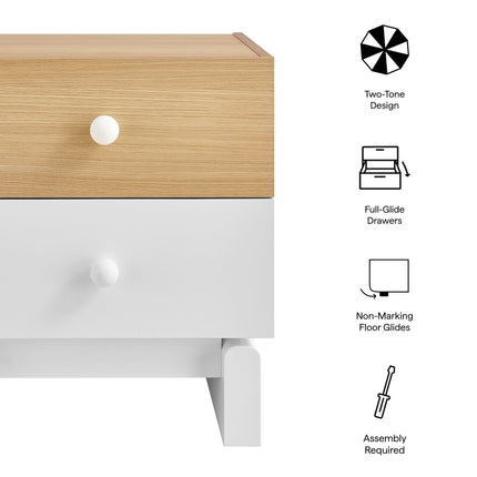 Modway MOD-7238 Nolia 2-Drawer Color Block Nightstand Modway
