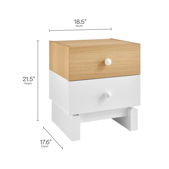 Modway MOD-7238 Nolia 2-Drawer Color Block Nightstand Modway