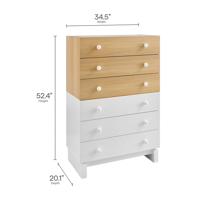 Modway MOD-7240 Nolia 6-Drawer Color Block Dresser Chest Modway