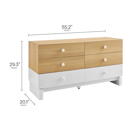 Modway MOD-7241 Nolia 6-Drawer Color Block Dresser Modway