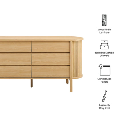 Modway MOD-7242 Cadence 6-Drawer Curved Dresser Modway