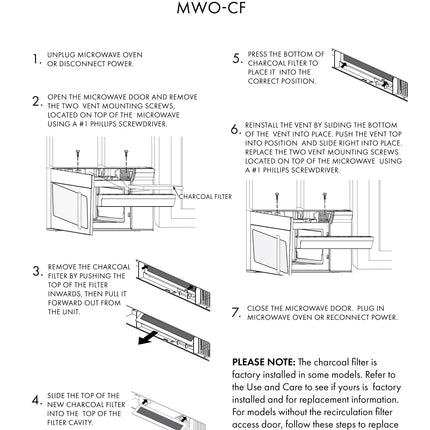 ZLINE Over the Range Microwave Charcoal Filters for MWO-OTR