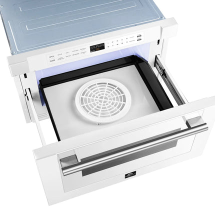 Forno Capoliveri Espresso 24-Inch Microwave Drawer, White, 1.2 cu.ft, 1500 Watts, Built-In, Touch Control LCD Display, Auto-Touch Open/Close, 11 Power Levels, Sensor Cooking FORNO