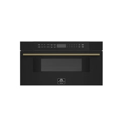 Forno Capoliveri Espresso 30-Inch Microwave Drawer, Black, 1.2 cu.ft, 1500 Watts, Built-In, Touch Control LCD Display, Auto-Touch Open/Close, 11 Power Levels, Sensor Cooking FORNO