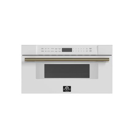 Forno Capoliveri Espresso 30-Inch Microwave Drawer, White, 1.2 cu.ft, 1500 Watts, Built-In, Touch Control LCD Display, Auto-Touch Open/Close, 11 Power Levels, Sensor Cooking FORNO