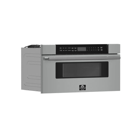 Forno Capoliveri 30-Inch Microwave Drawer, Stainless Steel, 1.2 cu.ft, 1500 Watts, Built-In, Touch Control LCD Display, Auto-Touch Open/Close, 11 Power Levels, Sensor Cooking FORNO