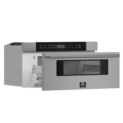 Forno Capoliveri 30-Inch Microwave Drawer, Stainless Steel, 1.2 cu.ft, 1500 Watts, Built-In, Touch Control LCD Display, Auto-Touch Open/Close, 11 Power Levels, Sensor Cooking FORNO