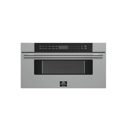 Forno Capoliveri 30-Inch Microwave Drawer, Stainless Steel, 1.2 cu.ft, 1500 Watts, Built-In, Touch Control LCD Display, Auto-Touch Open/Close, 11 Power Levels, Sensor Cooking FORNO