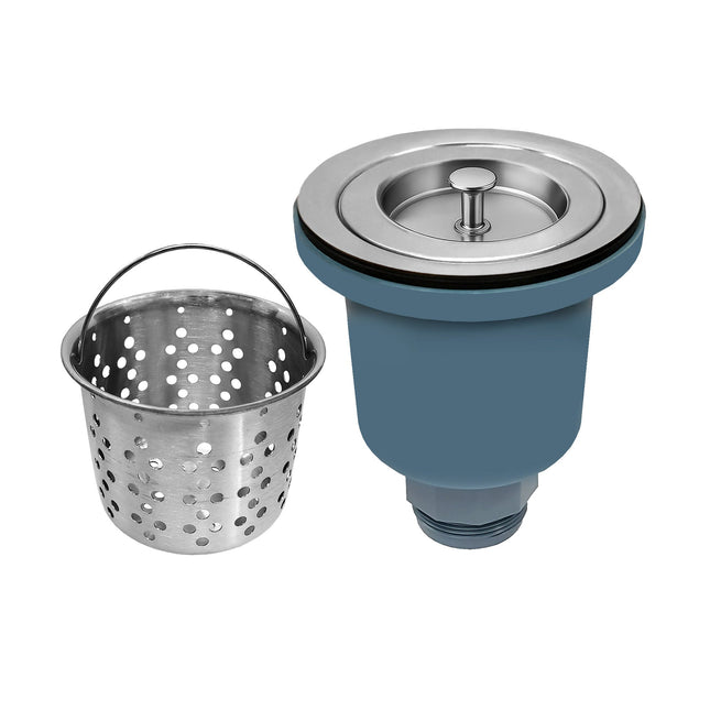 Whitehaus 3 1/2" Basket Strainer With Deep Removable Basket - NRNW35A-SS Whitehaus