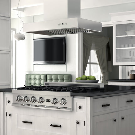 ZLINE 60" Ducted Professional Island Mount Range Hood in Stainless Steel (KECOMi-60)