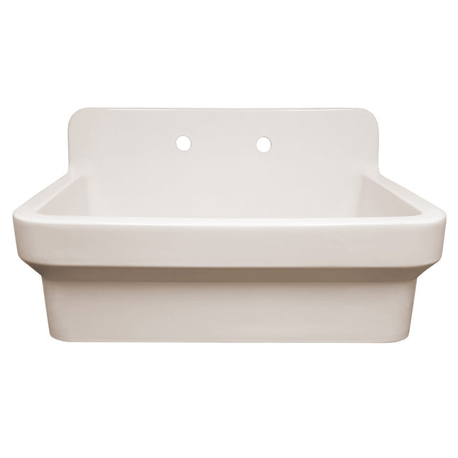 Whitehaus Old Fashioned Country Fireclay Utility Sink With High Backsplash - OFCH2230-BISCUIT Whitehaus