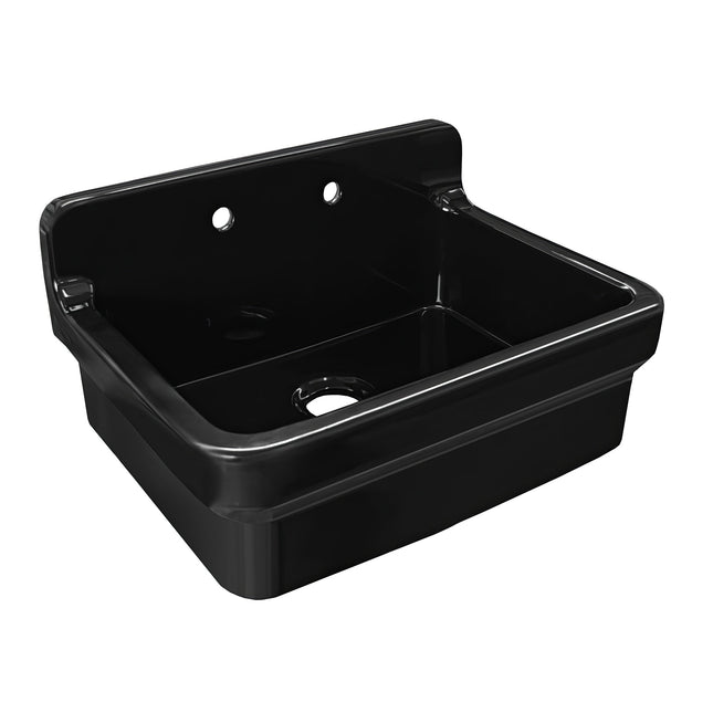 Whitehaus Old Fashioned Country Fireclay Utility Sink With High Backsplash - OFCH2230-BLACK Whitehaus
