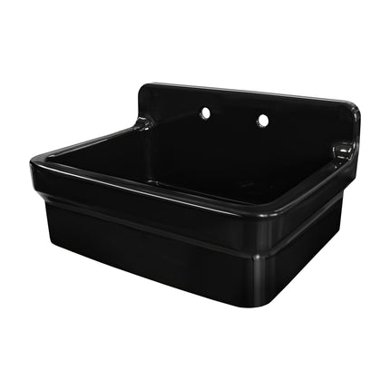 Whitehaus Old Fashioned Country Fireclay Utility Sink With High Backsplash - OFCH2230-BLACK Whitehaus