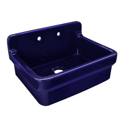 Whitehaus Old Fashioned Country Fireclay Utility Sink With High Backsplash - OFCH2230-BLUE Whitehaus