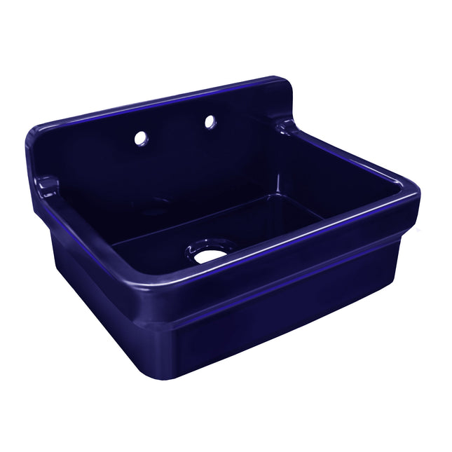 Whitehaus Old Fashioned Country Fireclay Utility Sink With High Backsplash - OFCH2230-BLUE Whitehaus