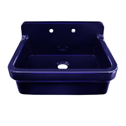 Whitehaus Old Fashioned Country Fireclay Utility Sink With High Backsplash - OFCH2230-BLUE Whitehaus