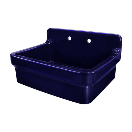 Whitehaus Old Fashioned Country Fireclay Utility Sink With High Backsplash - OFCH2230-BLUE Whitehaus