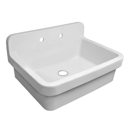 Whitehaus Old Fashioned Country Fireclay Utility Sink With High Backsplash - OFCH2230-WHITE Whitehaus