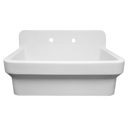 Whitehaus Old Fashioned Country Fireclay Utility Sink With High Backsplash - OFCH2230-WHITE Whitehaus