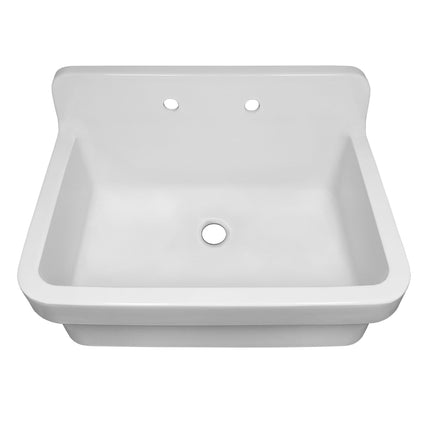 Whitehaus Old Fashioned Country Fireclay Utility Sink With High Backsplash - OFCH2230-WHITE Whitehaus