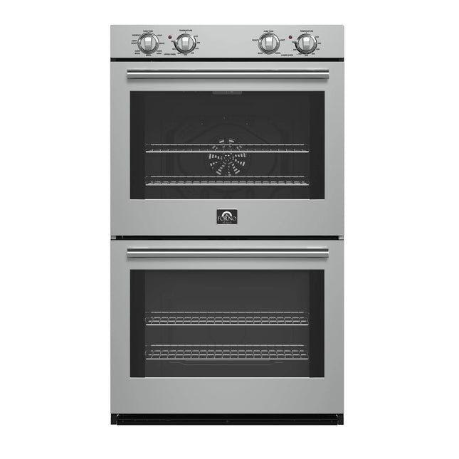 Forno Vomero 30-Inch Double Wall Oven, Stainless Steel, 10 cu.ft Total Capacity, 7100W Convection, Mechanical Controls, Self-Cleaning Function FORNO