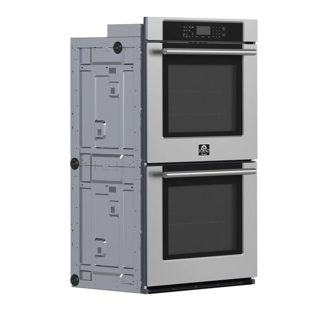 Forno Villarosa 30-Inch Built-In Double Wall Oven, Stainless Steel, Convection Cooking, Touch Control Panel, Self-Cleaning Function FORNO