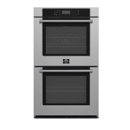 Forno Villarosa 30-Inch Built-In Double Wall Oven, Stainless Steel, Convection Cooking, Touch Control Panel, Self-Cleaning Function FORNO