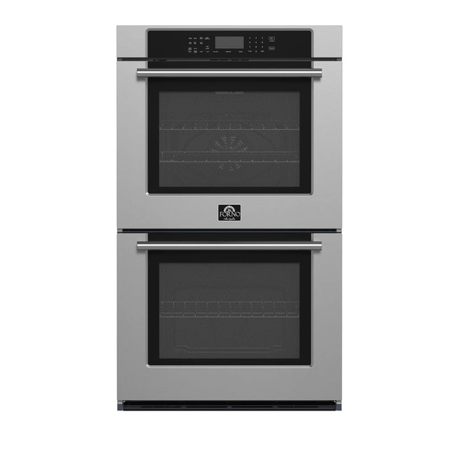 Forno Villarosa 30-Inch Built-In Double Wall Oven, Stainless Steel, Convection Cooking, Touch Control Panel, Self-Cleaning Function FORNO