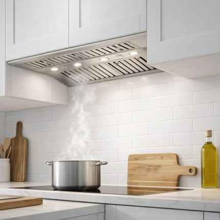 Forno Altilia 36-Inch Insert Range Hood, Stainless Steel, LED Lighting, Baffle Filters FORNO