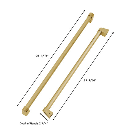 ZLINE Autograph Edition 36 in. Built-in Refrigerator Handles (Set of 3) in Champagne Bronze (RBIVHZ-CB-36)