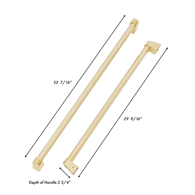 ZLINE Autograph Edition 36 in. Built-in Refrigerator Handles (Set of 3) in Polished Gold (RBIVHZ-G-36)