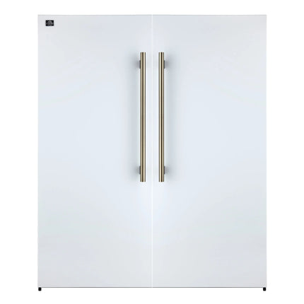 Forno Maderno 2-28-Inch Wide Convertible Refrigerator/Freezer in White, Decorative Trim, 27.2 cu.ft, 84-Inch High, ENERGY STAR Certified FORNO