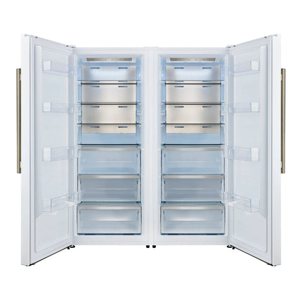 Forno Maderno 2-28-Inch Wide Convertible Refrigerator/Freezer in White, Decorative Trim, 27.2 cu.ft, 84-Inch High, ENERGY STAR Certified FORNO
