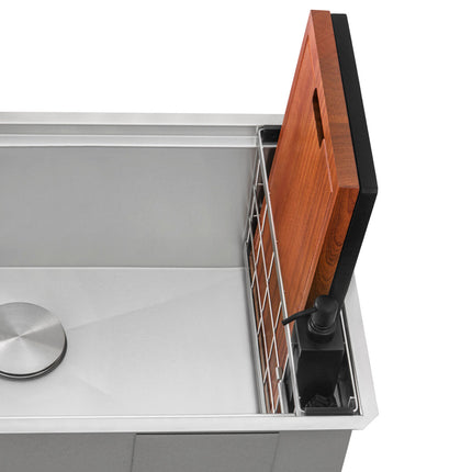 Ruvati Black Soap Dispenser Modern Square for Workstation Sink Organizer - RVA1019 Ruvati