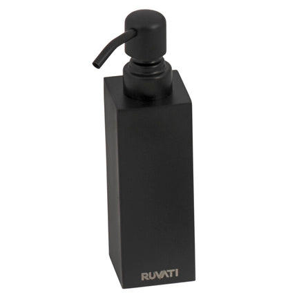 Ruvati Black Soap Dispenser Modern Square for Workstation Sink Organizer - RVA1019 Ruvati