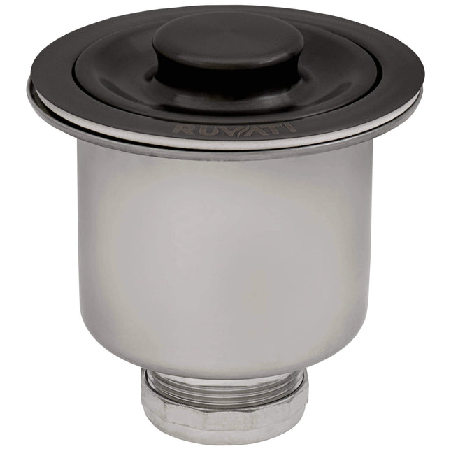 Ruvati Deep Basket Strainer Drain for Kitchen Sinks all Metal 3-1/2 inch - Gunmetal Black Stainless Steel - RVA1027BL Ruvati
